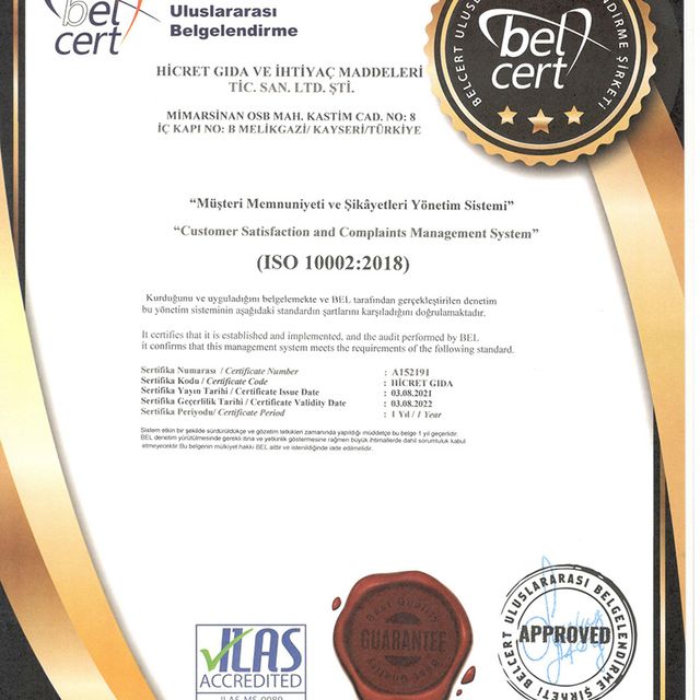 ISO 10002:2018 — Müşteri Memnuniyeti Yönetim Sistemi