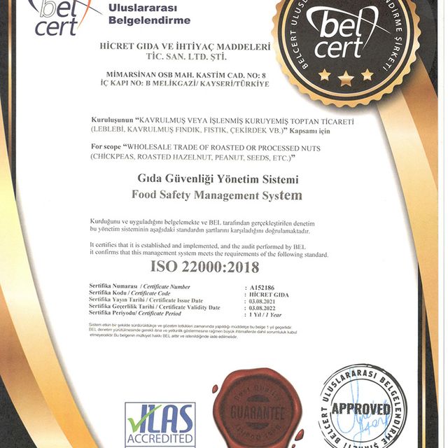 ISO 22000:2018 — Gıda Güvenliği Yönetim Sistemi